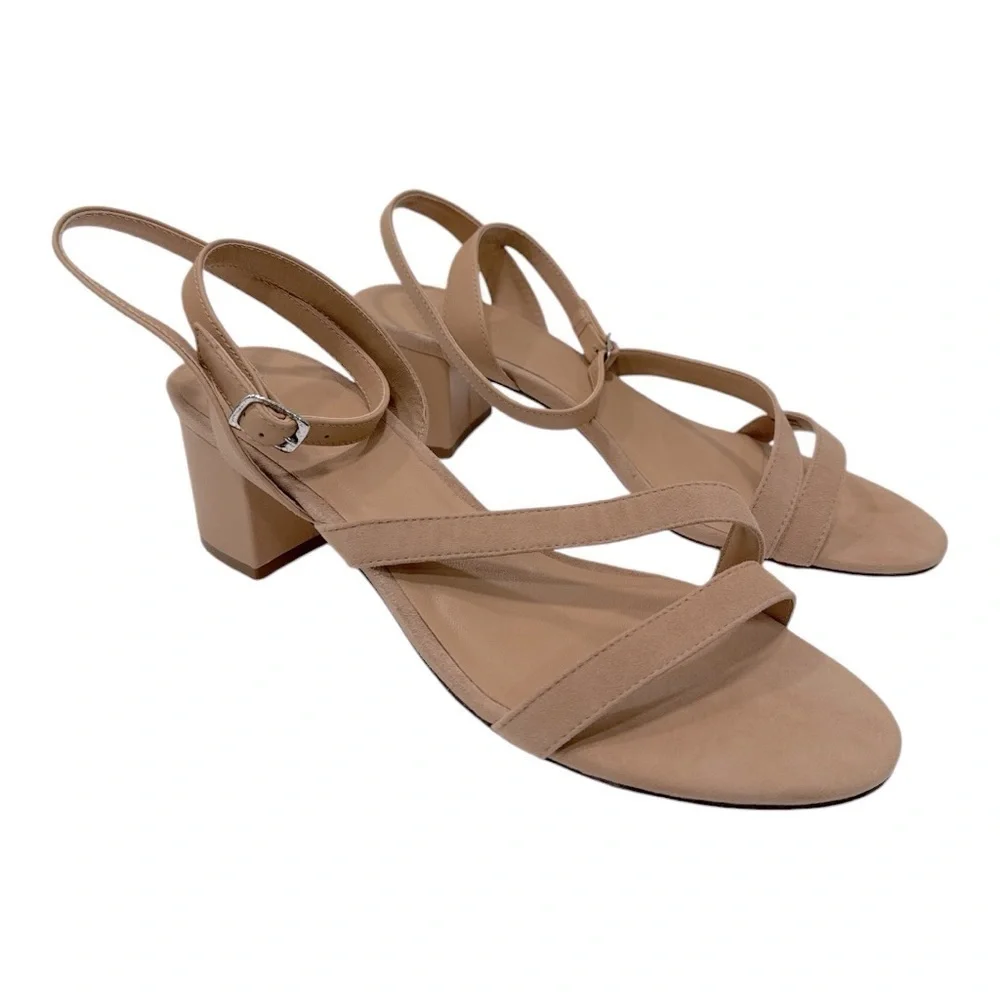 REBECCA ALLEN The Block Sandy Ankle Strap Sandal (Women) Mid Beige  size 11 M